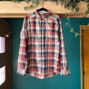 Fjallraven Fjalglim Mens button down flannel shirt large autumn leaf recycled